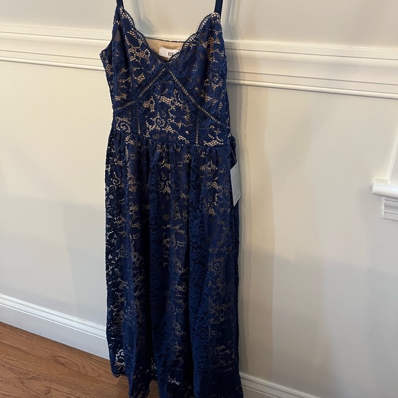 black cut out dress oh polly Hardware Detail Cut-Out Halterneck Maxi in - XXS collections:festival-26 The cut Color:Nautical Navy Crochet Long Skirt Dress